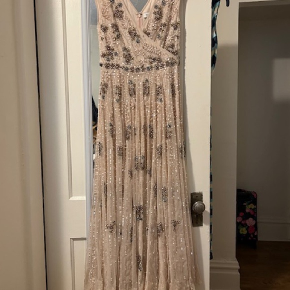 Mac Duggal Blush Embellished Dress